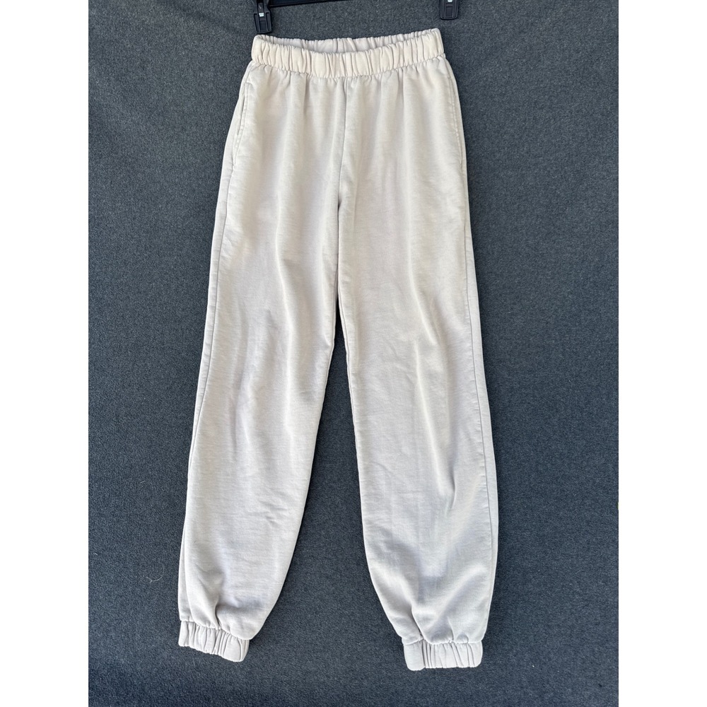 John Galt Brandy Melville Beige Jogger Sweatpants MCH002-Z087 Tan Fleece Pockets